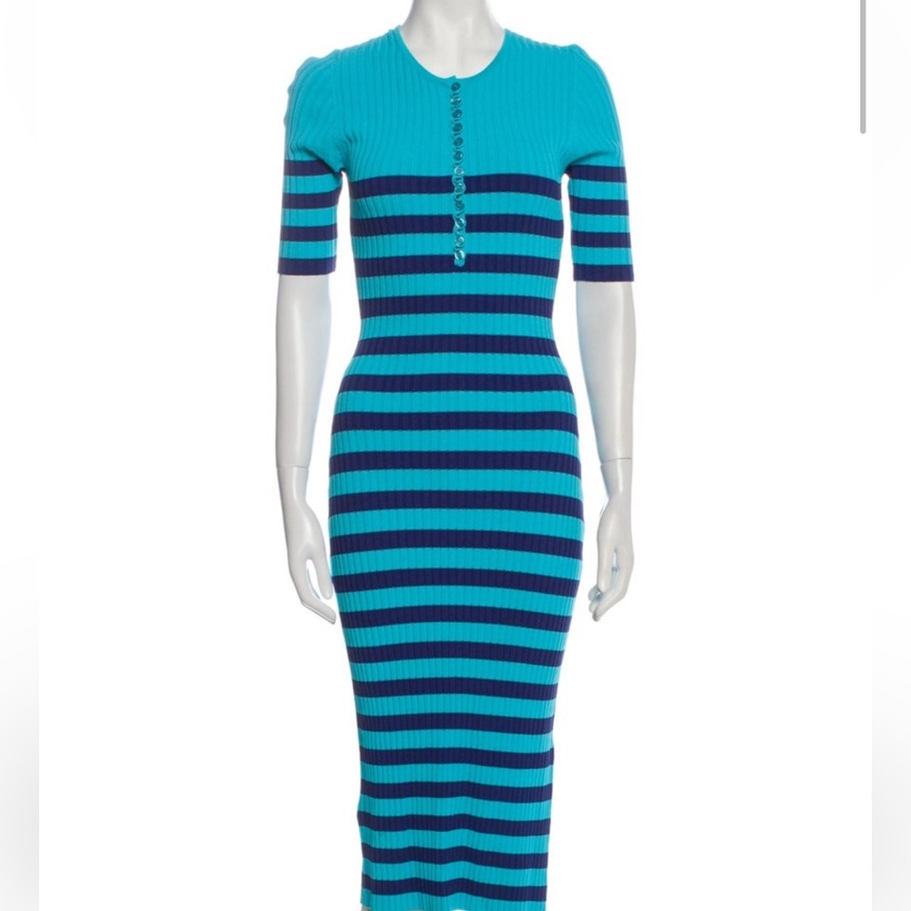 ALTUZARRA blue stripe dress